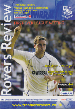 Tranmere Rovers v Rushden & Diamonds Match Programme 2003-08-23